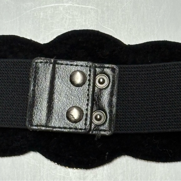 Vintage Beaded Wide Elastic Stretchy Belt Sz S - Picture 5 of 6